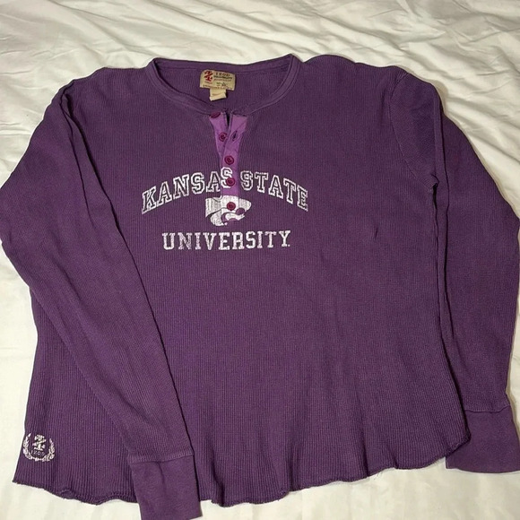 IZOD Kansas State University KSU Wildcats waffle Henley - Picture 1 of 10